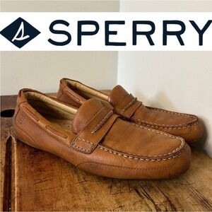 Sperry topsider brown leather loafer shoes GUC men’s sz 9.5